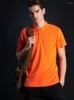 Chemises décontractées pour hommes Solid Fit T-shirts de sport à séchage rapide pour hommes à manches courtes Turn Down Male Summer 2023 Vêtements confortables et respirants