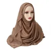 Scarves Women Big Size Plain Solid Cotton Rayon Hijab Scarf Lady High Quality Wraps and Shawls Musulman Headband Islamic Turban 18095Cm 230821