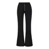 Women's Jeans Fashion Tight Button Patch Pocket Wash Long Pants Spring Autumn Ladies Flare High Stretch