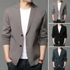 Men's Sweaters Cardigan Sweater For Men Knitted Stylish Wool Lapel Collar Solid Color Long Sleeves Keep Warm