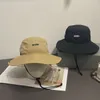Wodoodporne czapki kempingowe dla mężczyzn i kobiet sznur literowy regulowane szerokie czapki rdzeniowe