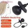 Smellicola senza spalline Gag Shop Espansione gonfiabile a sfera aperta Venditore schiavo Bondage Giochi per adulti per coppie 210722289M