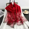 Scarves Design Silk Wool Women Scarf Shawl Wraps Female Luxury Embroidery Head Hijab Bandana Beach Stoles Accessories 230818