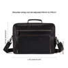 Valigette di alto livello vintage a4 marrone autentico cavallo da cavallo pazzo uomo valigetta borsa a messaggero 15.6 '' Portfolio per laptop M6636