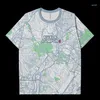 Men's T Shirts Map Culture Color Nature Landscape River Mountain Blue White Region Lake Quick Dry Shirt Workout Fashion Mens Clothes Summer