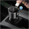 Bluetooth Car Kit Mp3 Player Hands FM Sändare Cigarettändare Dual USB Laddningsbatterispänningsdetektering U Disk Play Drop Del DHQG1