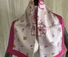Scarves 2023 arrival fashion pink 100 silk scarf 90 90 cm square shawl twill wrap for women lady hijab 230818