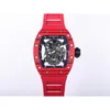 Luxury Watch Richarmilles RM52 RM052-01 Färgskalle Head Active Quality Tourbillon Mechanics Wristwatch Diamond Dubt L