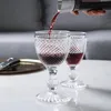 Wine Glasses Retro Cups Amber Relief Diamond Drinking Fruit Juice Wedding Party Champagne Cup Glass 300ml 10oz Goblet 230818