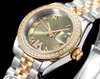 Women's Classic Watch producerad av Clean Factory Diamond Bezel 28mm Liten Size Swiss 2671 Movement 904 Rostfritt stål Scratch Resistant Sapphire Glass