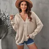 Maglieria da donna maglione da donna solido semplice per il leisure alettiere a v con cerniera primavera usura abbigliamento femminile