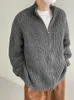 Men S Hoodies Sweatshirts C Y Stand Collar Knitted Cardigan Autumn Solid Color Basic Versatile Sweater Loose Casual Korean Fashion Male