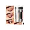 Autres articles de santé et de beauté Pinceau de maquillage des sourcils Manche en bois Pinceaux à angle plat double face Sourcils Livraison professionnelle Dhpuf