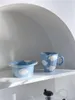 Bowls Cute Blue Sky And White Cloud Hat Bowl Ins Wind Ceramic Salad Household Rice Soup