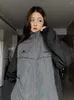 Kadın Ceketleri Vintage Dış Mekan Kadın Y2K Büyük Boy Windreakers Kadın Sonbahar Harajuku Fermuarı Lady Lady Kore tarzı ceket sokak kıyafetleri