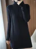 女性のセーター2023秋/冬のミッドレングスセータードレス女性ハイネックプルオーバースリムフィットバット