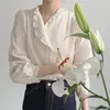 Frauenblusen 2023 Herbst Frühling Korea Chic Tops Japanische süße süße Mädchen Dame Design Single Breace Women Spitze Blumenhemden