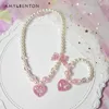 Hanger kettingen Japanse Harajuku -stijl gradiënt sterren hart choker kraag zoete schattige roze snoep lolita ketting voor meisje armbandring