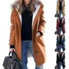 여성용 후드 2023 가을과 겨울 유럽계 미국인 후드 칼라 코트 평균 재킷 코트