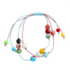 Charm Bracelets Multilayered Hand Woven Braided Bangle Choker Beaded Necklace Beads For Women Girls Wear F19D