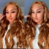 13x4 Ginger Blonde Lace Front Human Hair Wigs for Women Brown Body Wave Lace Front Wig Pre Plucked Peruvian Human Hair Lace Wigs