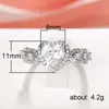 Wedding Rings Love Heart Shaped Engagement Eternity Bridal Anniversary Promise Band Ring Fashion Jewelry For Women Girls Gifts