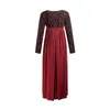 Casual Dresses A Life On The Left Women Knit Dress Long Sleeves Round Neck Vintage Rhombic Five Petal Plum Slender Ribbon Sheep Wool Skirt