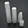 50st 15 ml Cylindrical Silver Edge Plastic Emulsion Airless Pump Mini Bottle Empty Cosmetic Prov Packaging Container SPB101 FHIMS