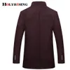 Herenwol Blends Holyrising Coat Men Dikke overjassen Topcoat Lagen met enkele borsten en jassen met verstelbare vest 4 kleuren M3XL 230818