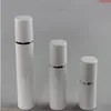 15 ml 30 ml 50 ml Pure White Cylindrical Silver Edge Cosmetic Packing Containrar Plastic Emulsion Airless Pump Bottle#213Goods Jxveb