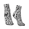 Calzini da uomo Modello di stampa leopardo in bianco e nero corto una caviglia per adulti traspirante unica unica