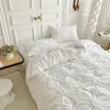 Bedding sets High End Three-dimensional Pinch Pleated Duvet Cover Set Queen Solid Color Single Double Bedding Set Quilt Cover and Pillowcase 230818