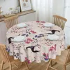 Nappe de table lévrier lévrier fleur amour nappes rondes 60 pouces Animal Whippet chien couvre pour manger