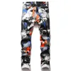 Summer Printed Men's Jeans Casual Stretch Denim Pants Pantalones Para Hombre Vaqueros269c