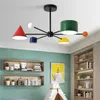 Kroonluchters kleurrijke kroonluchter kinderkamer vierkant licht modern led decor indoor hangende lampen glans restaurant kinderen