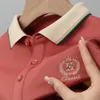 Polos masculinos Summer Men Shirts Polo Sleeve Sleeve Turndown Collar Tshirts Tops bordados 230821