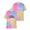 T-shirt maschile magliette divertenti I Am Kenough Tie Dye 3D Streetwear da donna da donna Fashi