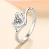 Cluster Rings AZ392-J Lefei Fashion Trend Luxe Simple Classic Moissanite 0.3ct Love Heart Ring For Women 925 Sterling Silver Wedding