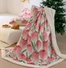 Couvertures Ins Fleur Tulipe Chaud Berbère Polaire Couverture Couverture Avec Fermeture Éclair Peut Mettre Évidé Pour Chambre Hiver Doux En Peluche Corail Laine Sieste