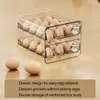 Depolama şişeleri 2 katmanlı yumurta çekmecesi organizatör kapasitesi zamanlayıcı ölçekli alan tasarruflu buzdolabı rafı ile çift katmanlı kap kapsayıcı