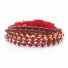 Bracelets porte-bonheur Anil Arjandas Tissage de corde rouge / noir européen américain pour les amoureux Bracelet tressé en perles rondes en acier inoxydable de 5 mm