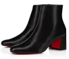 Women di qualità di lusso Donne Short Bootie Designer Designer Dermis Spesso con stivali con tacchi da donna Stivali caviglie in pelle scamosciata con scatola EU35-43