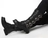 Botas botas de moto de cuero para hombres botas militares cinturón gótico botas punk zapatos de hombre botas militares tácticas al aire libre 230818