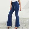 Jeans femme lavage à l'eau pantalon femmes 2023 haute élastique rocaille Denim cloche bas polyvalent Flare japonais Y2k vêtements