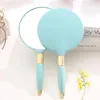 Cute Pink Makeup Vanity Mirror Vintage Mirrors With Handle Women Round Hand Hold Cosmetic Mirrors High Definition Portable Mirror