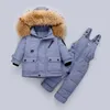 Down Coat 2pcs Bekleidungsset Boys Winterjacke Baby Mädchen Kleidung JungensouT Kinder verdicken Warm Parka Overtock Kinder Schneeanzug