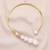 Catene 5pcs collana di perle per donne semplici versatili perle dorate di apertura del colletto squisito clavicola coreano regali di gioielli