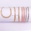 Bracelets de charme 6pcs 5mm Clear CZ Tennis Link Chain Pulset Bangle Fashion Women Girls Jewelry