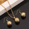 Collier boucles d'oreilles ensemble plaqué or boule pendentif colliers pour femmes filles anniversaire mariage