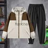 Men's Tracksuits 2023 Ropa Korean Fashion Men Clothing Jacket And Pants Mens 2 Piece Sets New Designer Clothes Fall Winter Casual Sweatshirt Suit J230821